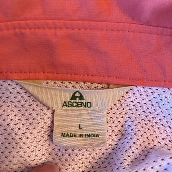 Ascend Coral Button-Up Outdoor Sport Shirt w/ netting lining and zip side pocket - Picture 14 of 15